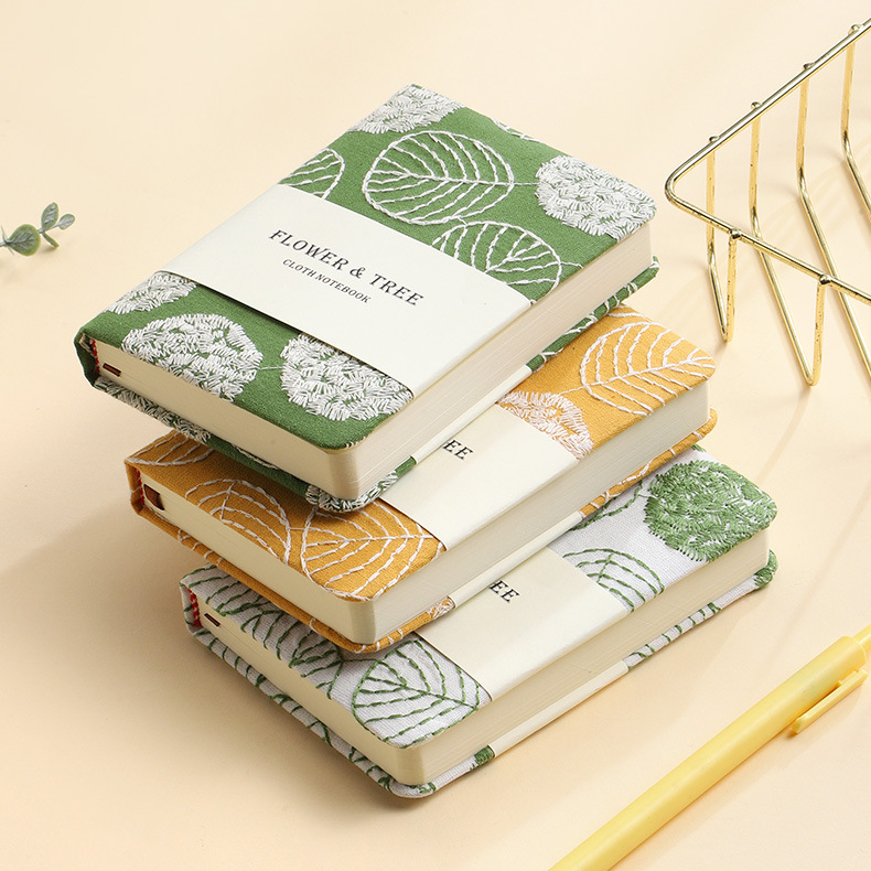 Embroidery Cloth Notebook A6 Portable Size