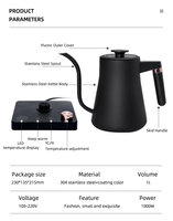 Bouilloire électrique intelligente à bec de cygne, température variable, fonction maintien au chaud, pour la préparation du café à domicile