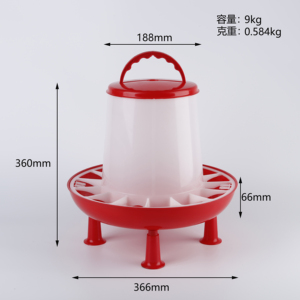 เครื่องให้อาหารไก่แบบยกสูง 1.5 กก. ทำจากพลาสติก ป้องกันน้ำหยด พร้อมขาตั้ง สำหรับไก่บันทามขนาดเล็กและนกพิราบ - Product Image 5