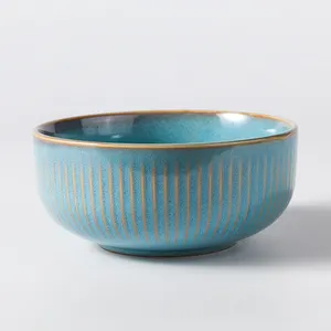 Cuencos de cerámica apilables para sopa, cuencos pequeños de estilo chino, vajilla de arroz para restaurante y cocina, fabricante profesional asiático
