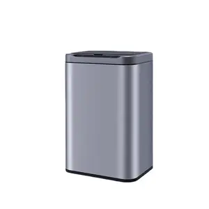 Household bedroom kitchen large capacity stainless steel intelligent rubbish bin automatic opening lid rubbish bin waste basket