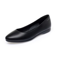 Sepatu Kerja Wanita Xuanhui New Trend Pointed Toe, Pumps Profesional, Flat 2cm Hak Rendah, Warna Hitam