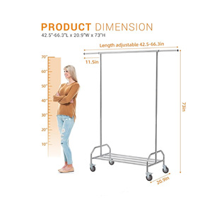 Tùy Chỉnh Nhiệm Vụ Nặng Nề Ngang Dọc Đơn Giản Hiện Đại Áo Giá Có Thể Tháo Rời Dày Quần Áo Giá Sàn Đứng Dọc Thanh - Product Image 1