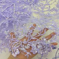 Robe élégante faisant des paillettes de broderie tissus de dentelle de filet de tulle floral dernier tissu de paillettes