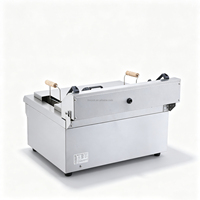 Friteuse électrique à réservoir unique de 30 L, machine à frire les frites de comptoir, friteuse de cuisine professionnelle avec valve de vidange d'huile