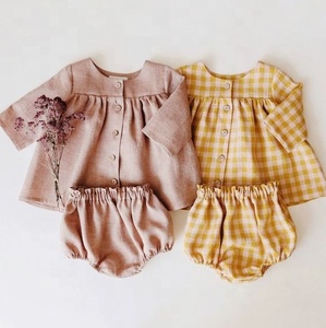 Robe d'été pour bébé, tendance, élégante, mignonne et belle, ensemble 2 pièces, 100% coton, taille et couleur personnalisables - Product Image 2