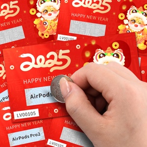 Billets à gratter festifs du Nouvel An 2025, nouvelle impression, livraison rapide, impression numérique, cartes à gratter en papier couché - Product Image 1