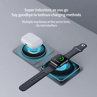 2-in-1 15W Schnelles Kabelloses Ladegerät Faltbare Magnetische QC3.0 All-in-One Ladestation für Mobiltelefone Uhren & Kopfhörer