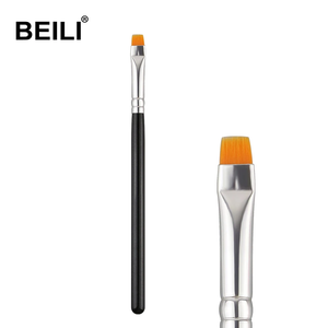 BEILI Brocha de Maquillaje Profesional Plana Negra <span class=keywords><strong>y</strong></span> Rosa, Vegana, Sintética, <span class=keywords><strong>para</strong></span> Corrector, Cosméticos <span class=keywords><strong>y</strong></span> Cejas - Product Image 1