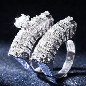 Set di Anelli Abbinati dal Design Traforato, Eleganti Anelli da Dito per Donne - Product Image 1