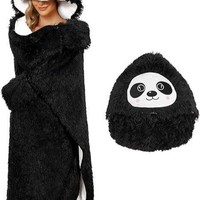 Couverture-cape à capuche portable transfrontalière, best-seller en stock, avec broderie animale de dessin animé, en flanelle double face