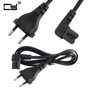 New Right angled EU Euro AC <strong>power</strong> cord cable <strong>lead</strong> 1M/2M/3M/5M EU 2-prong to figure 8 C7 for TV,Printers,Cameras,<strong>PS4</strong>,PS3 etc. - Product Image 1