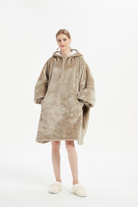 Sweat-shirt géant à capuche portable original en usine sweat-shirt à capuche oversize en flanelle en <span class=keywords><strong>polaire</strong></span> sherpa avec fermeture éclair - Product Image 3