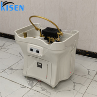 Kisen Nouveau Bac de Lavage de Tête ZenFlow Sans Raccordement avec Réservoirs d'Eau de 50L et 25L, Chauffage et Circulation Constante de l'Eau
