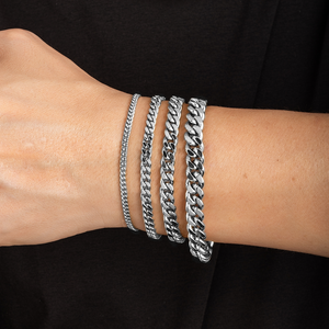 Pulsera de Cadena Cubana Miami de Acero Inoxidable con Baño de Oro Real de 14K, Resistente al Agua y al Deslustre, de 3/5/7/9mm, Personalizada para Hombre y Mujer - Product Image 3