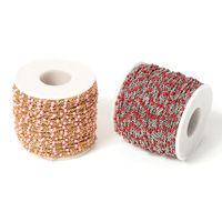 Chaîne perlée multicolore Bracelet fait main en acier inoxydable Chaîne perlée Accessoires de bijouterie