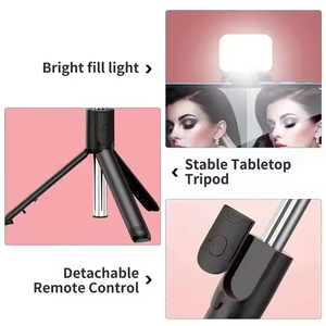 Nhà Máy Bán buôn không dây có thể thu vào Bluetooth Selfie Stick Tripod mini tripod cho live streaming Chứng Khoán sẵn sàng - Product Image 5