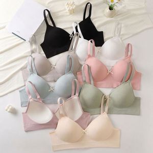 High Quality High-Quality Women's Set Plus Size Bow With Adjustable Back Buckle and Soft Fixed Cup Bra - Product Image 3