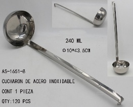 Mestolo in Acciaio Inossidabile 240 ML Lucidato a Specchio per Cucina, Ristorante e Campeggio - Product Image 1