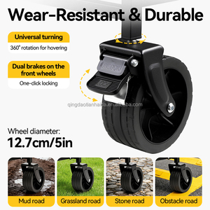 Chariots pliants robustes 220LBS avec roues, chariot de plage pliable portable pour les courses et les activités de plein air - Product Image 5