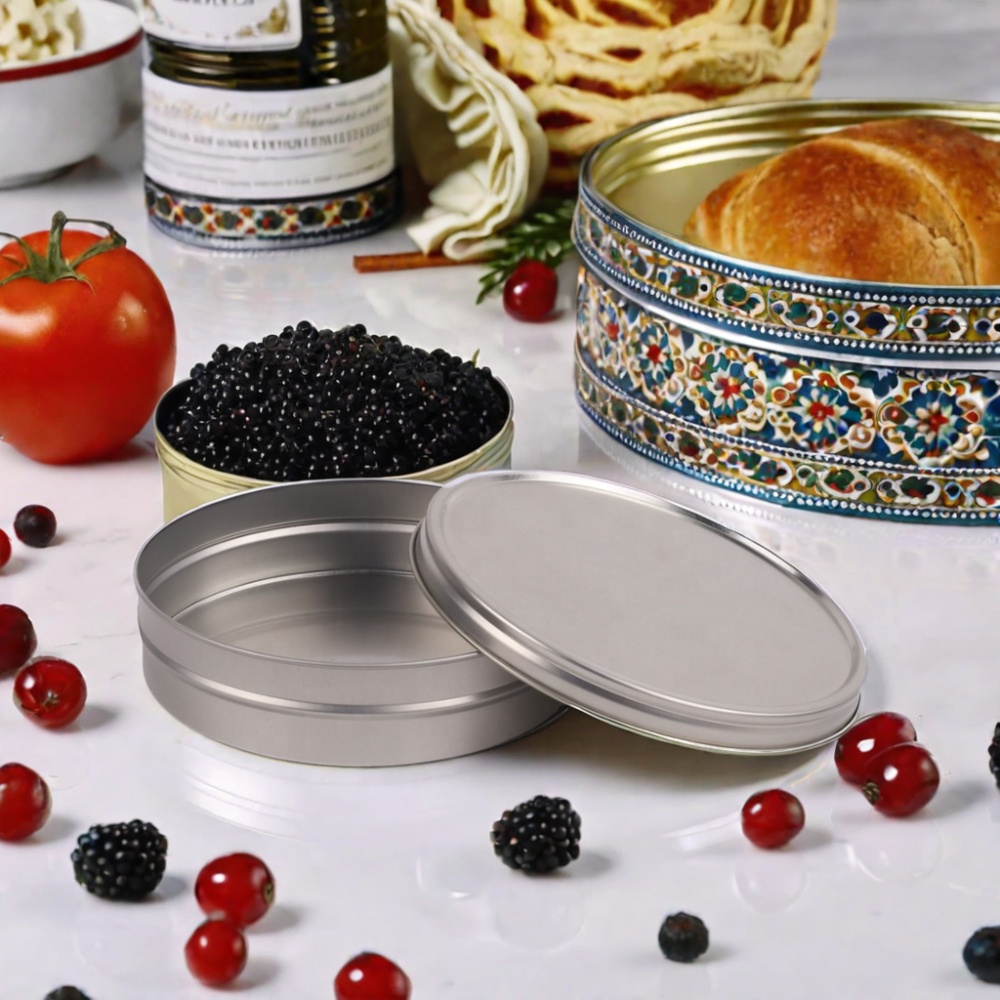 Алюминиевый 30 г50г100г125г250г500г пищевой антикоррозийный вакуумный оловянный ящик для икры для переупаковывания икры В холодильном хранилище