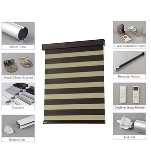 Venta al por mayor <span class=keywords><strong>comprar</strong></span> <span class=keywords><strong>persianas</strong></span> enrollables eléctricas motorizadas inalámbricas Smart Home ventana Blackout cebra cortinas enrollables <span class=keywords><strong>persianas</strong></span> para minoristas - Product Image 5