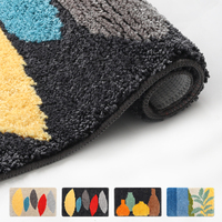 Tapis de chevet et coussin en coton doux et moelleux personnalisés de haute qualité, motif canard et ours, lavable et antidérapant