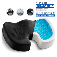 Coussins et oreillers de siège en gel amélioré, antidérapants, orthopédiques, en gel et mousse à mémoire de forme pour le coccyx, pour soulager les douleurs du coccyx, pour chaise de bureau et siège de voiture
