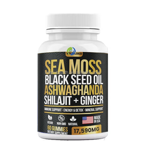 Cápsulas de Cúrcuma, Musgo Marino y Shilajit de Marca Propia Ausreson, Suplemento Todo <span class=keywords><strong>en</strong></span> Uno con Aceite de Semillas Negras, Ashwagandha y <span class=keywords><strong>Jengibre</strong></span> - Product Image 1