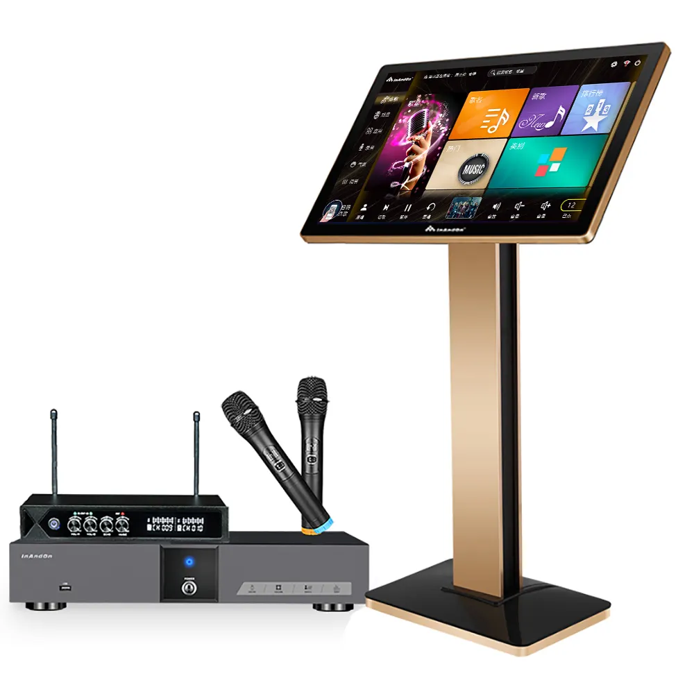 Sistema Kareoke InAndOn V5 Max 6T 21.5 ''film Online AI Song-Selection KTV Karaoke Machine System Touch Screen Karaoke Player