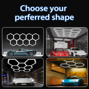Lampe de <span class=keywords><strong>garage</strong></span> hexagonale à <span class=keywords><strong>LED</strong></span> avec système de 15 grilles Lampe d'atelier en nid d'abeille pour la maison Gym Sous-sol Entrepôt <span class=keywords><strong>Garage</strong></span> Alimentation AC - Product Image 6