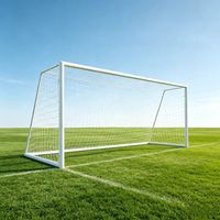 But de football en aluminium standard 7320*2440 mm, robuste, avec filet en nylon pour terrain de sport
