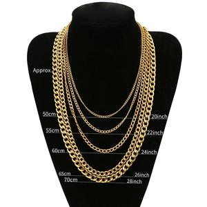 18K Or Acier Inoxydable Noir Gourmette Corde Chaîne Sautoirs Collier Classique Mode Hip Hop Bijoux Hommes Femmes Fêtes Amoureux - Product Image 1