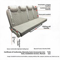 Banc 4 places de taille personnalisable, dossier inclinable à 180 degrés pour se transformer en lit, pour modification de camping-car, fourgonnette, caravane, bus