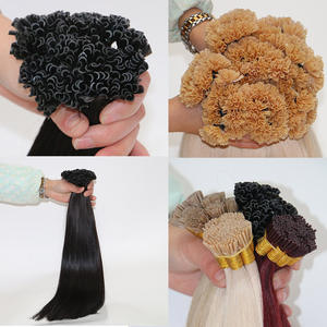 Venta al por mayor I U <span class=keywords><strong>K</strong></span> pelo de punta plana 100% cutícula en bruto alineados templo indio virgen extensiones de cabello humano recto rizado i-tip vendedores - Product Image 3