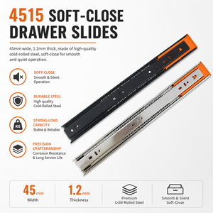 <strong>Metal</strong> <strong>Drawer</strong> Guide Runner Full Extension Telescopic Slider Rail Soft Closing <strong>Drawer</strong> Slide for <strong>Drawer</strong> - Product Image 2