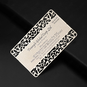 Tarjeta de visita de metal única grabada con láser de círculo/hexágono de forma personalizada - Product Image 2