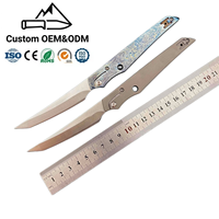 Couteau pliant en acier D2 avec manche en titane, couteau de poche léger, EDC (Everyday Carry), outil de vente en gros