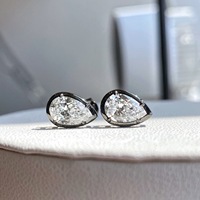 Boucles d'oreilles en diamant VVS cultivé en laboratoire 2 carats, taille personnalisée, couleur D, certifiées IGI, plaqué or 14k 18k, clous vintage pour femme, mariage