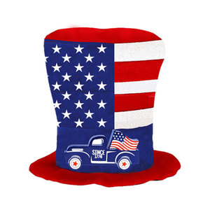 US Independence Day <b>Holiday</b> Party Decorations Props Flag Reusable Cotton <b>Hats</b> Top <b>Hats</b> - Product Image 3