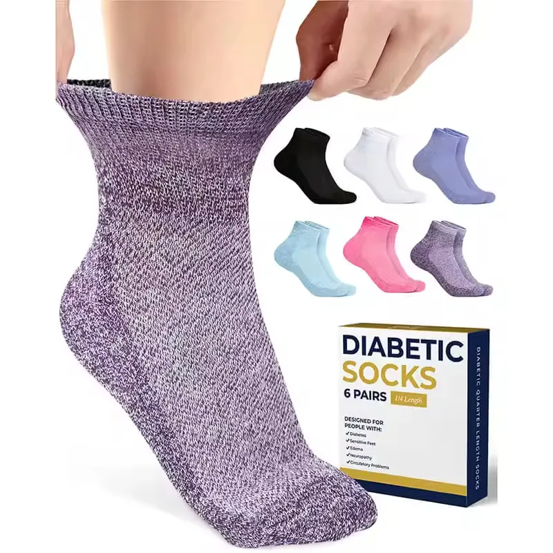 Weiße breite nicht bindende Socken Krankenhaus geschwollene Füße verbessern den Kreislauf Terry Umlaufsocken Diabetiker Socken