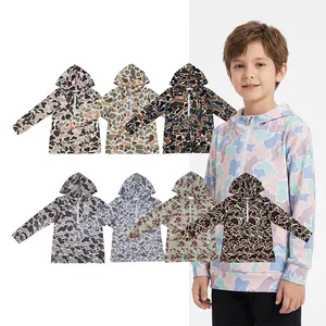 เสื้อฮู้ดลายพรางสำหรับเด็ก ปรับแต่งได้ แขนยาว มีกระเป๋า ซิป ปิดแบบสวมใส่สบาย สำหรับเด็กผู้ชาย ใส่ได้ในฤดูใบไม้ร่วง - Product Image 1