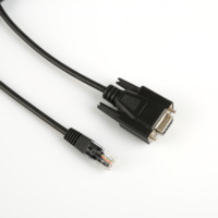 Kabel Adaptor Antarmuka Jaringan OEM/ODM D-sub DB9 9-pin Female ke RJ45 8P8C Male RS-232 Serial Port ke Kabel Data
