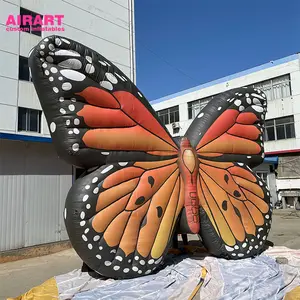 Fondo de mariposa gigante, globo inflable, arte de aire, animales