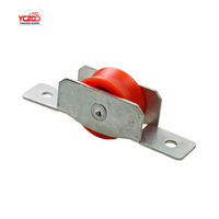 Accesorios para Ventanas Corredizas de Aluminio, Rueda de Plástico Roja con Canal en V, Polea Pequeña para Puerta con Carcasa