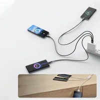 Cable de Carga Rápida USB Tipo-C 3 en 1 de 100W para Teléfono Móvil con Transferencia de Datos Rápida