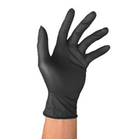Gants en nitrile noirs jetables G40 de 8 mil, résistants, sans poudre, avec texture diamantée pour une meilleure adhérence, pour usage industriel et mécanique