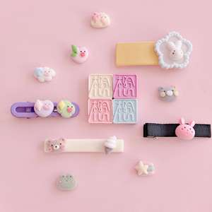 Floccaggio in resina charm animale <span class=keywords><strong>orso</strong></span> coniglietto rana nuvola di ghiaccio accessori per cassa del telefono - Product Image 3