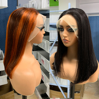 Perruque Carrée Droite Double Drawn Cheveux Vierge à Cuticules Alignées avec Fermeture Kim 2*6, 100% Cheveux Humains, Perruque Lace Front pour Femmes Noires