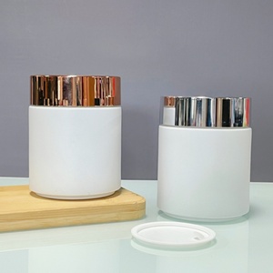 Vente en gros de pots en verre cosmétique ronds transparents givrés mats noirs de grande capacité 200g 200ml pour capsules et pilules - Product Image 5